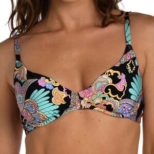 🆕 Sunshine 79 La Blanca Bikini Top Paisley Patchwork Underwire  Size-12